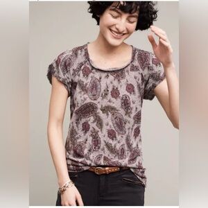 Anthropologie T.la Brand Short-Sleeved Tshirt. Scoop Neck. Size XS. Super Soft.